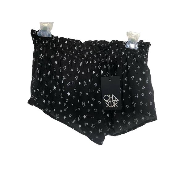Chaser Star and Lightning Bolt Swim Coverup Shorts in Black and White - M - Picture 1 of 4